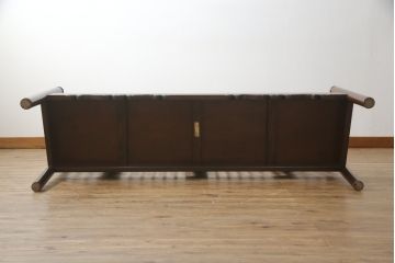 中古　美品　松本民芸家具　H型　すっきりと洗練されたシルエットのスピンドルバックベンチ(長椅子、いす、イス)(R-058154)