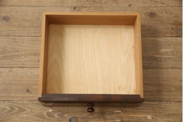 中古　美品　松本民芸家具　シックな佇まいのC型電話台(サイドチェスト、引き出し、収納棚)(定価約12万円)(R-058166)