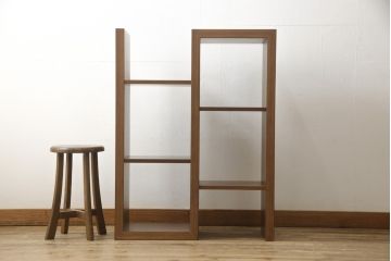 中古　超美品　CONDE　HOUSE(カンディハウス)　ウォールナット　ストライプL　縦にも横にも!アイディア次第で色んな使い方ができるフリーシェルフ(収納棚、オープンラック、飾り棚)(R-058167)