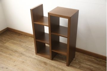 中古　超美品　CONDE　HOUSE(カンディハウス)　ウォールナット　ストライプL　縦にも横にも!アイディア次第で色んな使い方ができるフリーシェルフ(収納棚、オープンラック、飾り棚)(R-058167)