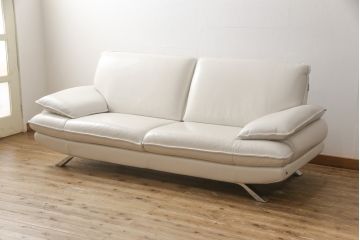 中古　超美品　展示品　イタリア　NICOLETTI(ニコレッティ)　Success(サクセス)　スタイリッシュなで存在感を放つ本革張り3人掛けソファ(レザー、3Pソファ、三人掛け)(定価約48万円)(R-058180)