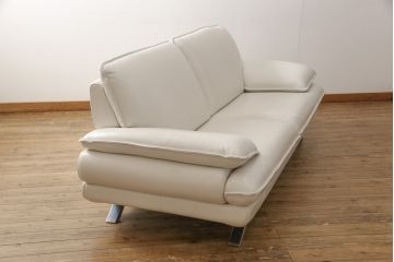 中古　超美品　展示品　イタリア　NICOLETTI(ニコレッティ)　Success(サクセス)　スタイリッシュなで存在感を放つ本革張り3人掛けソファ(レザー、3Pソファ、三人掛け)(定価約48万円)(R-058180)
