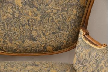 イタリアビンテージ　最高級ブランド　CLイタリア(CLItalia)　こだわり尽くした優雅なデザインが魅力的な2人掛けソファ(定価約130万円)(二人掛け、ベンチ、サロンチェア、セティ、ヴィンテージ)(R-058181)