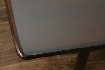 北欧ビンテージ　ノルウェー　S MOBLER(モブラー)　rasmus solberg cabinetmaker norway(ラスムスソルベルグ) 　ローズウッド材　シンプルモダンで曲線の優しいセンターテーブル(ローテーブル、ヴィンテージ)(R-058182)
