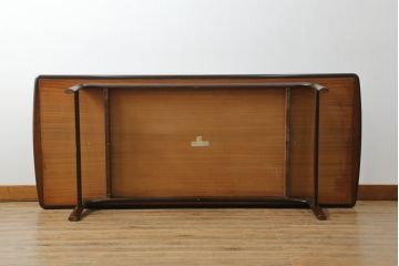 北欧ビンテージ　ノルウェー　S MOBLER(モブラー)　rasmus solberg cabinetmaker norway(ラスムスソルベルグ) 　ローズウッド材　シンプルモダンで曲線の優しいセンターテーブル(ローテーブル、ヴィンテージ)(R-058182)