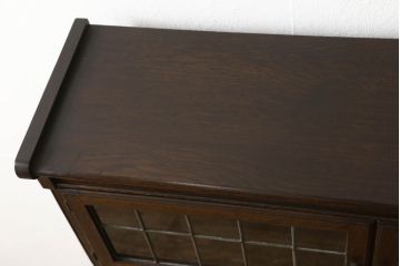 イギリスアンティーク　オーク材　Minty Oxford(ミンティ オックスフォード)社製　ステンドグラスがアクセントのスタッキングブックケース(本箱、書棚、戸棚、収納棚、キャビネット)(R-058187)