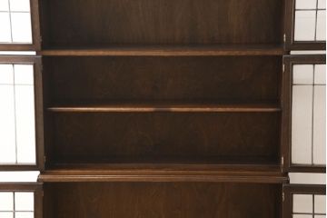 イギリスアンティーク　オーク材　Minty Oxford(ミンティ オックスフォード)社製　ステンドグラスがアクセントのスタッキングブックケース(本箱、書棚、戸棚、収納棚、キャビネット)(R-058188)