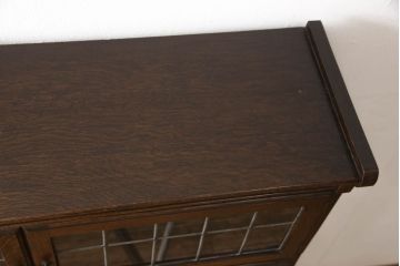 イギリスアンティーク　オーク材　Minty Oxford(ミンティ オックスフォード)社製　ステンドグラスがアクセントのスタッキングブックケース(本箱、書棚、戸棚、収納棚、キャビネット)(R-058188)