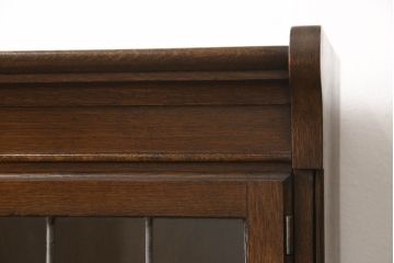 イギリスアンティーク　オーク材　Minty Oxford(ミンティ オックスフォード)社製　ステンドグラスがアクセントのスタッキングブックケース(本箱、書棚、戸棚、収納棚、キャビネット)(R-058188)