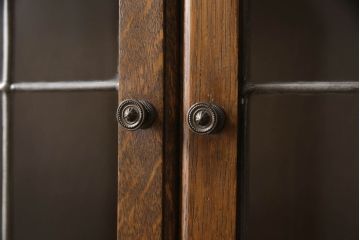 イギリスアンティーク　オーク材　Minty Oxford(ミンティ オックスフォード)社製　ステンドグラスがアクセントのスタッキングブックケース(本箱、書棚、戸棚、収納棚、キャビネット)(R-058188)