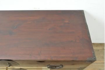 アンティーク家具　大正〜昭和初期　前面栗材　美品　漆のきれいな米沢箪笥ローボード(ローチェスト、和たんす、収納箪笥、時代箪笥、整理タンス)(R-058191)