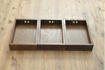 中古　美品　鉄刀木(タガヤサン)無垢材　内部が銅製の関西火鉢(ローテーブル、長火鉢、座卓、リビングテーブル、囲炉裏)(R-058194)