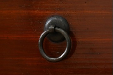和製アンティーク　明治期　前面栗材　蝶覆輪金具　使い込まれた味わいが魅力的な米沢箪笥　(R-058210)