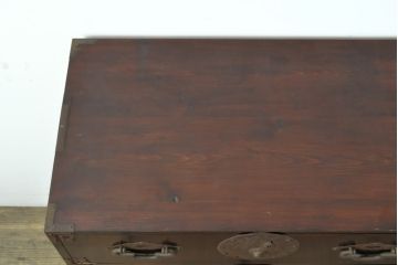 和製アンティーク　極上　超美品!　大正期　特大桜丸金具が特徴的な漆のきれいな米沢箪笥(和たんす、収納箪笥、時代箪笥、整理タンス)(R-058217)