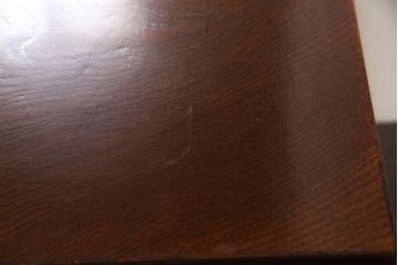 中古　美品　総欅(ケヤキ)材　漆塗り　中桐材　余計な装飾のないシンプルさが潔いサイドテーブル(小引き出し、小物収納)(R-058220)