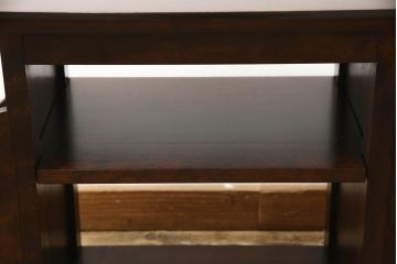 中古　絶版品　北海道民芸家具　#440　便利な収納ポケットが付いたマガジン卓(サイドテーブル、マガジンラック)(R-058221)