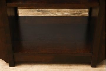 中古　絶版品　北海道民芸家具　#440　便利な収納ポケットが付いたマガジン卓(サイドテーブル、マガジンラック)(R-058221)