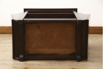 中古　絶版品　北海道民芸家具　#440　便利な収納ポケットが付いたマガジン卓(サイドテーブル、マガジンラック)(R-058221)