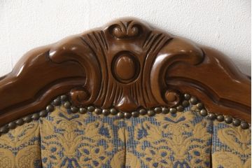和製ビンテージ　美品　maruni(マルニ木工)　クラシカルで品のある佇まいが魅力的な1人掛けソファ+オットマンのセット(アームチェア、一人掛け、ヴィンテージ)(R-058235)