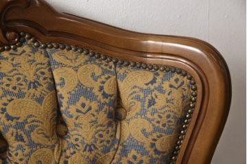 和製ビンテージ　美品　maruni(マルニ木工)　クラシカルで品のある佇まいが魅力的な1人掛けソファ+オットマンのセット(アームチェア、一人掛け、ヴィンテージ)(R-058235)