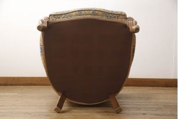 和製ビンテージ　美品　maruni(マルニ木工)　クラシカルで品のある佇まいが魅力的な1人掛けソファ+オットマンのセット(アームチェア、一人掛け、ヴィンテージ)(R-058235)