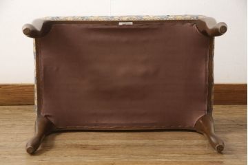 和製ビンテージ　美品　maruni(マルニ木工)　クラシカルで品のある佇まいが魅力的な1人掛けソファ+オットマンのセット(アームチェア、一人掛け、ヴィンテージ)(R-058235)