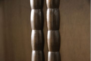 和製アンティーク　昭和初期　栓材　レトロな雰囲気あふれる二段重ねキャビネット(食器棚、収納棚、戸棚、カップボード)(R-058248)