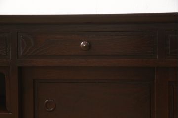 中古　超美品　松本民芸家具　総欅(ケヤキ)材　和モダンな雰囲気ただよう特注テレビ台(ローボード、テレビボード、リビングボード)(R-058254)