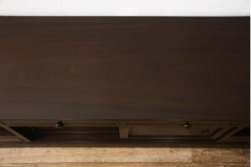 中古　超美品　松本民芸家具　総欅(ケヤキ)材　和モダンな雰囲気ただよう特注テレビ台(ローボード、テレビボード、リビングボード)(R-058254)