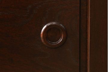 中古　超美品　松本民芸家具　総欅(ケヤキ)材　和モダンな雰囲気ただよう特注テレビ台(ローボード、テレビボード、リビングボード)(R-058254)