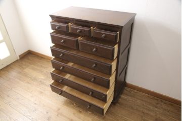 中古　北海道民芸家具　HM533　和洋どちらのインテリアにも合わせやすいチェスト(定価約25万円)(収納タンス、整理箪笥、引き出し)(R-058255)