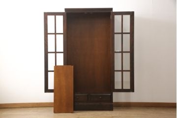 中古　美品　北海道民芸家具　HM114K　飾り棚にもおすすめ!洗練された雰囲気が魅力の本箱(ブックケース、キャビネット、飾り棚、収納棚)(定価約26万円)(R-058262)