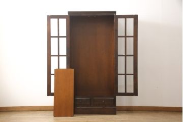 中古　美品　北海道民芸家具　HM114K　飾り棚にもおすすめ!洗練された雰囲気が魅力の本箱(ブックケース、キャビネット、飾り棚、収納棚)(定価約26万円)(R-058263)