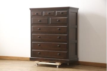 中古　美品　北海道民芸家具　HM533　和洋どちらのインテリアにも合わせやすいチェスト(定価約25万円)(収納タンス、整理箪笥、引き出し)(R-058270)