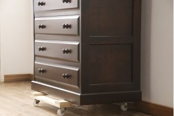 中古　美品　北海道民芸家具　HM533　和洋どちらのインテリアにも合わせやすいチェスト(定価約25万円)(収納タンス、整理箪笥、引き出し)(R-058270)