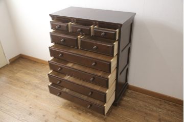 中古　美品　北海道民芸家具　HM533　和洋どちらのインテリアにも合わせやすいチェスト(定価約25万円)(収納タンス、整理箪笥、引き出し)(R-058270)