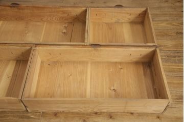 アンティーク家具　明治大正期　前面欅(ケヤキ)材　銅金具の模様まで美しい漆のきれいな大川箪笥サイドボード(サイドチェスト、和たんす、収納箪笥、時代箪笥、整理タンス)(R-058272)
