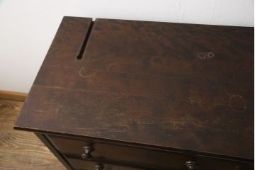 中古　北海道民芸家具　リメイク家具　上質な作りが魅力のサイドキャビネット(サイドチェスト、リビングボード、引き出し)(R-058274)