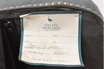 中古　DREXEL HERITAGE(ドレクセルヘリテイジ)　本革　高級感ある佇まいが目を引くレザーデスクチェア(アームチェア、オフィスチェア、回転チェア)(R-058279)