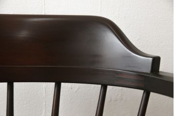 中古　美品　松本民芸家具　#91型　落ち着きのある大人カフェ風インテリアが叶うキャプテンチェア(アームチェア、板座チェア、椅子、ダイニングチェア)(R-058283)