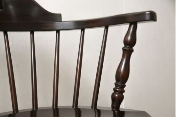 中古　美品　松本民芸家具　#91型　落ち着きのある大人カフェ風インテリアが叶うキャプテンチェア(アームチェア、板座チェア、椅子、ダイニングチェア)(R-058283)