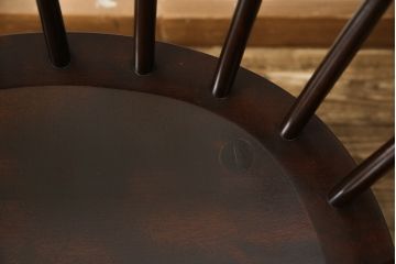 中古　美品　松本民芸家具　#91型　落ち着きのある大人カフェ風インテリアが叶うキャプテンチェア(アームチェア、板座チェア、椅子、ダイニングチェア)(R-058283)