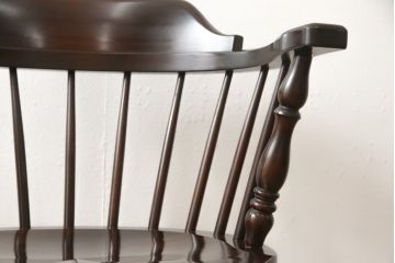 中古　美品　松本民芸家具　#91型　落ち着きのある大人カフェ風インテリアが叶うキャプテンチェア(アームチェア、板座チェア、椅子、ダイニングチェア)(R-058283)