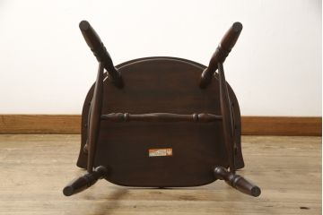 中古　美品　松本民芸家具　#91型　落ち着きのある大人カフェ風インテリアが叶うキャプテンチェア(アームチェア、板座チェア、椅子、ダイニングチェア)(R-058284)