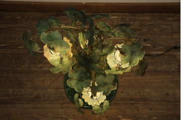 ビンテージ照明　希少　イタリア　トーソー社(TOSO CESARE)　ムラーノガラス(MURANO)　ブドウ(葡萄、ぶどう)　4灯　空間のアクセントになるテーブルスタンド(テーブルライト、卓上ランプ、ベネチアングラス、ヴィンテージ、ムラノガラス)(R-058292)