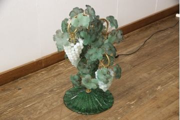 ビンテージ照明　希少　イタリア　トーソー社(TOSO CESARE)　ムラーノガラス(MURANO)　ブドウ(葡萄、ぶどう)　4灯　空間のアクセントになるテーブルスタンド(テーブルライト、卓上ランプ、ベネチアングラス、ヴィンテージ、ムラノガラス)(R-058292)
