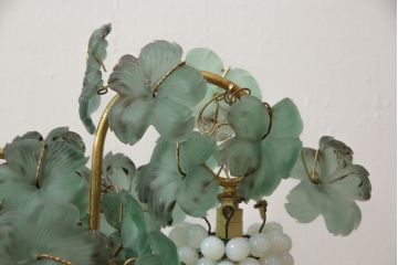 ビンテージ照明　希少　イタリア　トーソー社(TOSO CESARE)　ムラーノガラス(MURANO)　ブドウ(葡萄、ぶどう)　4灯　空間のアクセントになるテーブルスタンド(テーブルライト、卓上ランプ、ベネチアングラス、ヴィンテージ、ムラノガラス)(R-058292)