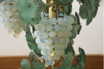 ビンテージ照明　希少　イタリア　トーソー社(TOSO CESARE)　ムラーノガラス(MURANO)　ブドウ(葡萄、ぶどう)　4灯　空間のアクセントになるテーブルスタンド(テーブルライト、卓上ランプ、ベネチアングラス、ヴィンテージ、ムラノガラス)(R-058292)