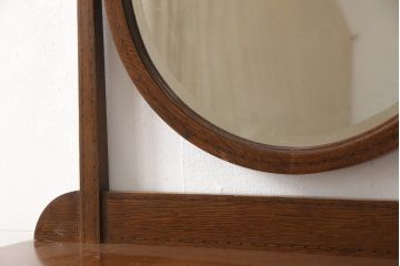 イギリスアンティーク　オーク材　シンプルな中に細やかな意匠が感じられるドレッシングチェスト(ドレッサー、鏡台、ミラー)(R-058294)