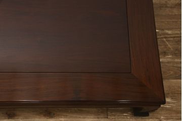 中古　美品　大阪唐木指物家具　中森喜三郎作　紫檀(シタン)　重厚な佇まいが目を引く座卓(ローテーブル、センターテーブル)(R-058297)
